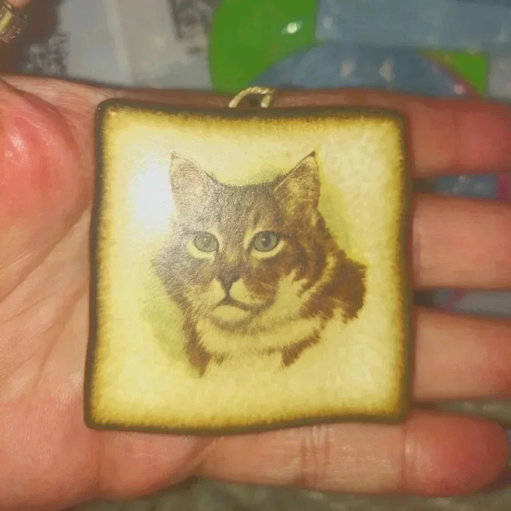 Cat Tabby Small Ceramic Tile